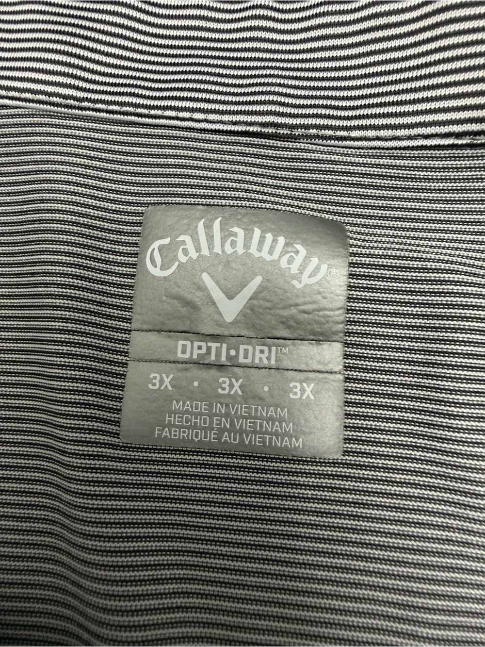 Callaway Opti Dri Golf Polo Shirt Men’s 3XL Gray Black Micro Stripe Performance - Picture 5 of 8
